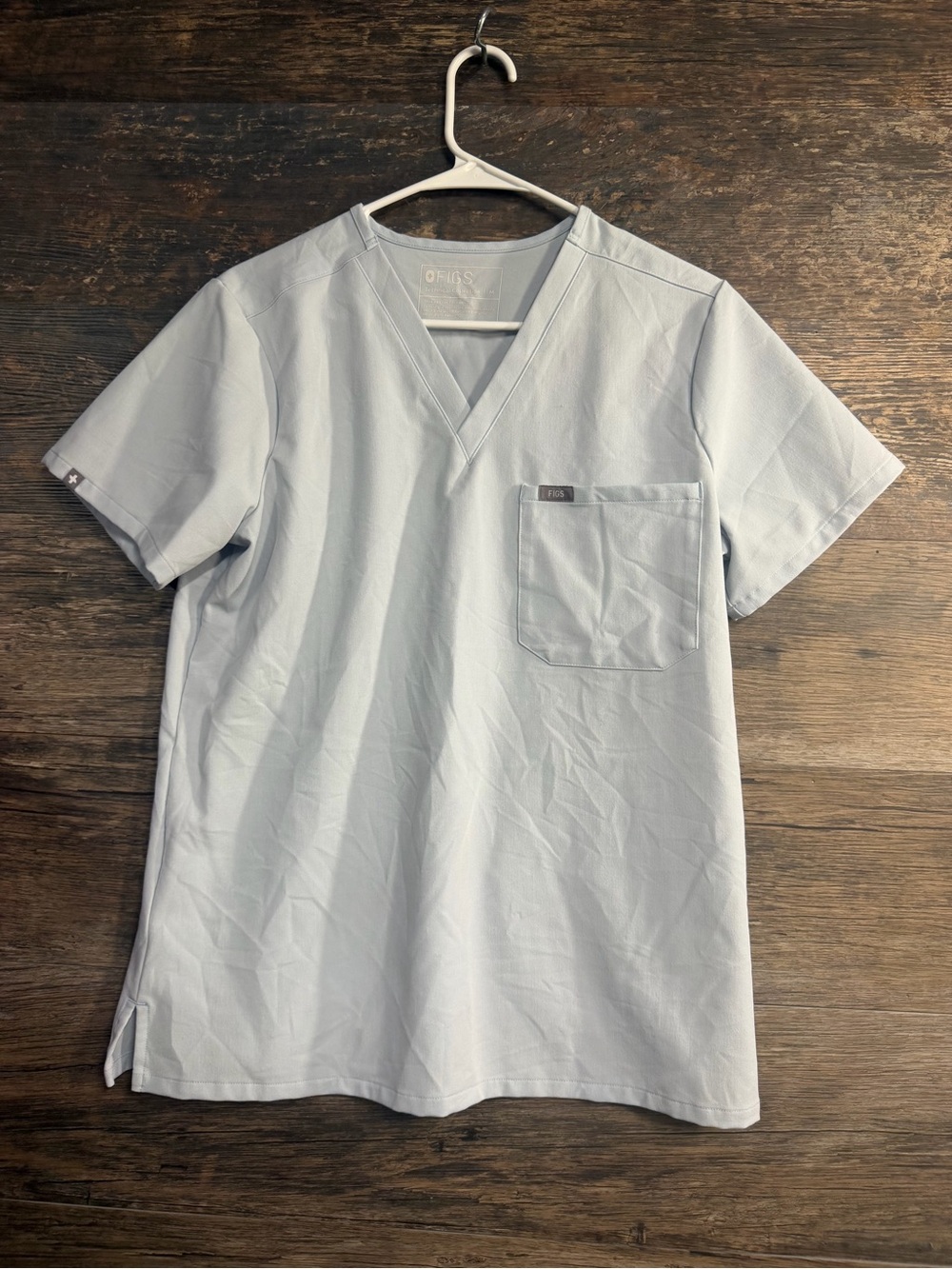 Figs Women's Light Blue V-Neck Catarina Scrub Top